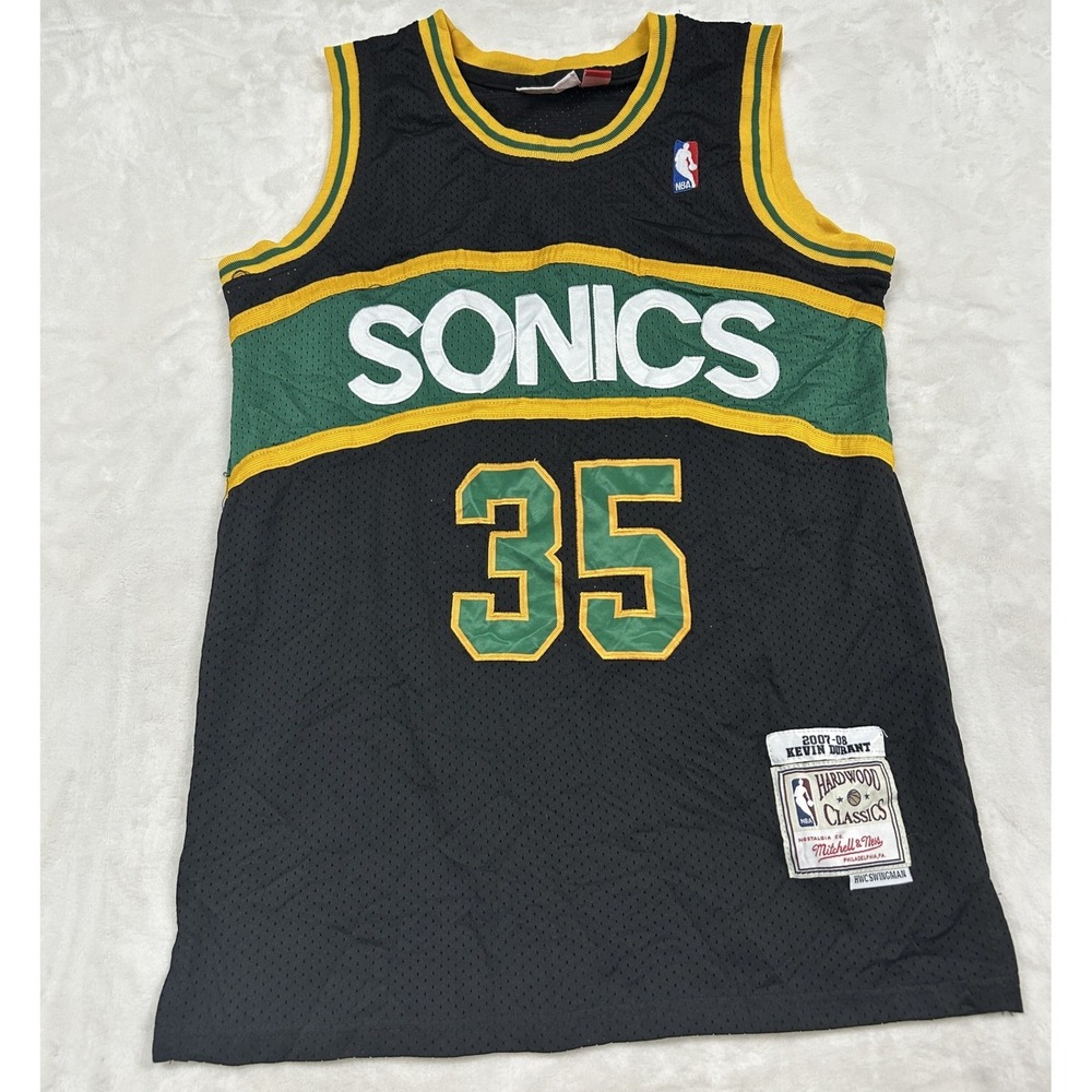 Mitchell & Ness Basketball Jersey Mens S Black Kevin Durant 35 Seattle Sonics
